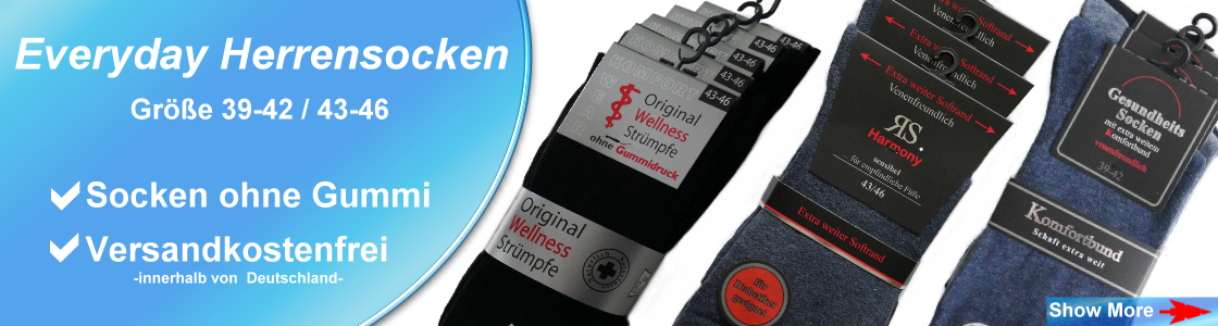 Everyday Herrensocken ohne Gummi in Größen 39-42 43-46